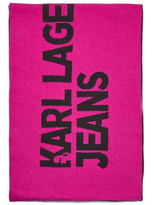 

Logo-intarsia knitted scarf, Karl Lagerfeld Jeans Logo-intarsia knitted scarf