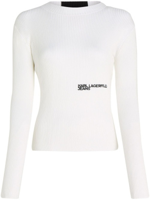

Logo-embroidered ribbed-knit jumper, Karl Lagerfeld Jeans Logo-embroidered ribbed-knit jumper