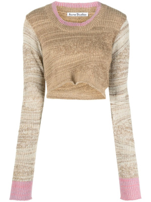 

Intarsia-knit wool-blend crop top, Acne Studios Intarsia-knit wool-blend crop top