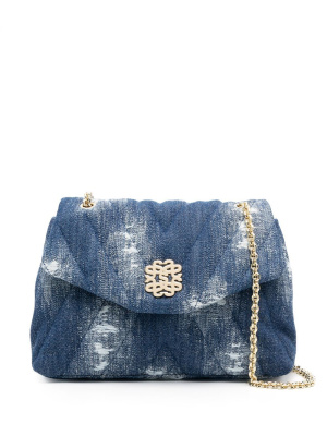 

Yza distressed denim shoulder bag, SANDRO Yza distressed denim shoulder bag