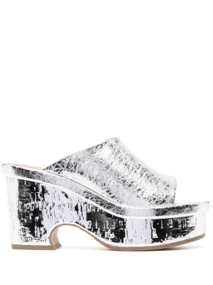 

Metallic leather 100mm mules, Chloé Metallic leather 100mm mules