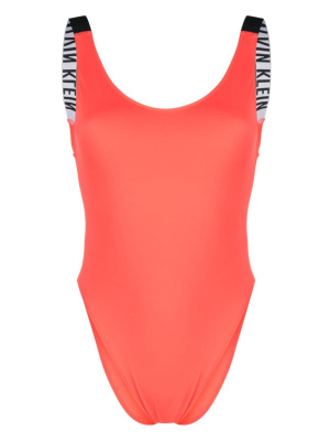

Logo-tape scoop-back swimsuit, Calvin Klein Logo-tape scoop-back swimsuit