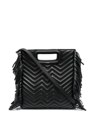 

Quilted fringed tote bag, Maje Quilted fringed tote bag