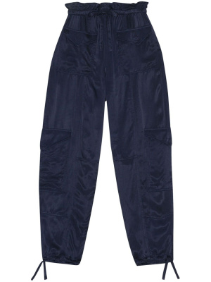

Drawstring satin high-waisted trousers, GANNI Drawstring satin high-waisted trousers