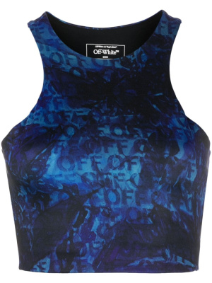 

All-over logo-print crop top, Off-White All-over logo-print crop top