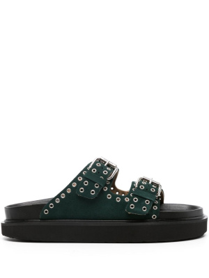 

Lennyo eyelet-embellished suede sandals, ISABEL MARANT Lennyo eyelet-embellished suede sandals