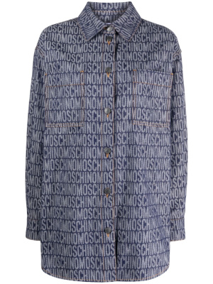 

Logo-jacquard denim shirt, Moschino Logo-jacquard denim shirt