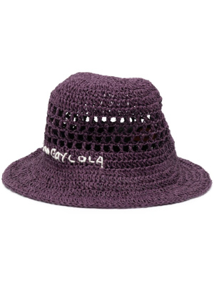 

Logo-embroidered interwoven bucket hat, Bimba y Lola Logo-embroidered interwoven bucket hat