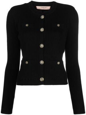 

Logo-buttons ribbed cardigan, TWINSET Logo-buttons ribbed cardigan