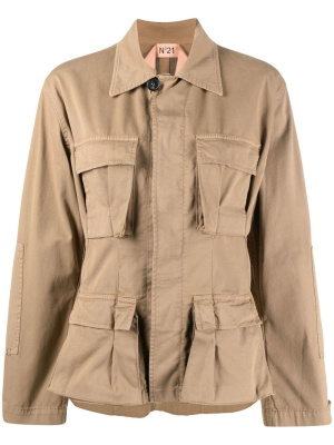 

Flap-pockets cotton fitted jacket, Nº21 Flap-pockets cotton fitted jacket