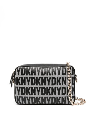 

Sara logo-print leather crossbody bag, DKNY Sara logo-print leather crossbody bag