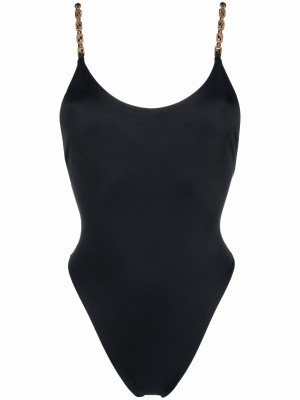 

Logo-plaque scoop neck swimsuit, Versace Logo-plaque scoop neck swimsuit
