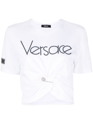 

Safety Pin cropped T-shirt, Versace Safety Pin cropped T-shirt