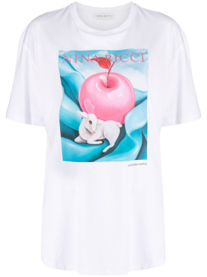 

Apple-print cotton T-shirt, Nina Ricci Apple-print cotton T-shirt