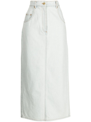 

Rear-slit denim skirt, Nina Ricci Rear-slit denim skirt