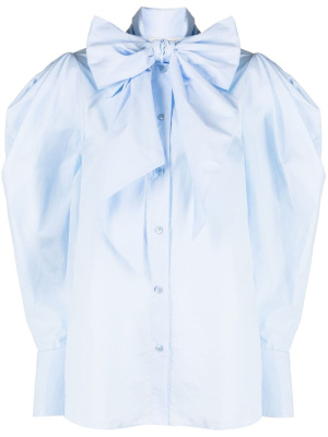 

Bow-detail puff-sleeve cotton blouse, Nina Ricci Bow-detail puff-sleeve cotton blouse