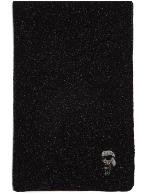 

K/Ikonik 2.0 metallic-thread scarf, Karl Lagerfeld K/Ikonik 2.0 metallic-thread scarf