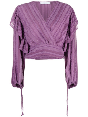

Tonal-stripe crossover blouse, IRO Tonal-stripe crossover blouse