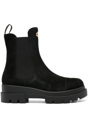 

55mm logo-lettering sude ankle boots, Giuseppe Zanotti 55mm logo-lettering sude ankle boots