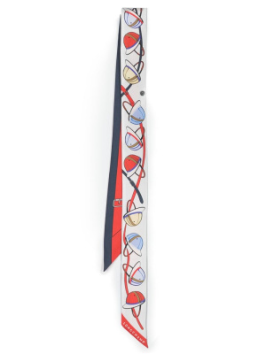 

Graphic-print silk scarf, Longchamp Graphic-print silk scarf