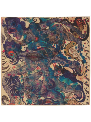 

Angkasapura painterly-print silk-blend scarf, Lemaire Angkasapura painterly-print silk-blend scarf