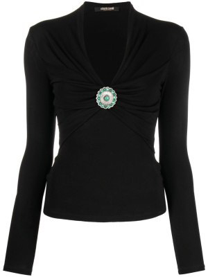 

Beaded V-neck top, Roberto Cavalli Beaded V-neck top
