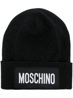 

Logo-patch beanie, Moschino Logo-patch beanie