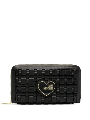 

Logo-plaque faux-leather quilted wallet, Love Moschino Logo-plaque faux-leather quilted wallet