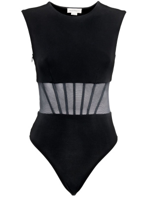 

Hybrid sheer-panel bodysuit, Alexander McQueen Hybrid sheer-panel bodysuit
