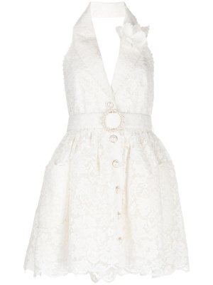 

Floral-lace detail mini dress, ZIMMERMANN Floral-lace detail mini dress