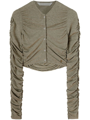 

Ruched Lurex cropped cardigan, Palm Angels Ruched Lurex cropped cardigan