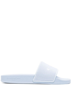 

Logo-embroidered flat slides, Givenchy Logo-embroidered flat slides