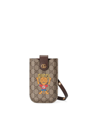 

GG Supreme cat-print phone case, Gucci GG Supreme cat-print phone case