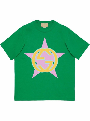 

Interlocking G star-print T-shirt, Gucci Interlocking G star-print T-shirt