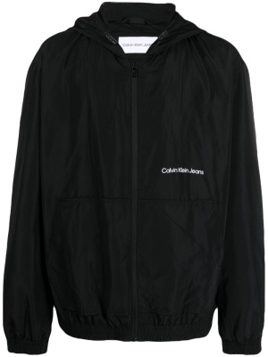 

Hooded logo-print windbreaker, Calvin Klein Jeans Hooded logo-print windbreaker