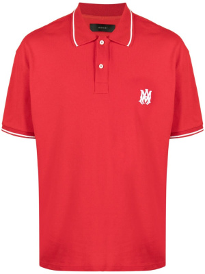 

Logo-embroidered cotton polo shirt, AMIRI Logo-embroidered cotton polo shirt