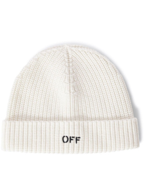 

Embroidered-logo wool beanie, Off-White Embroidered-logo wool beanie