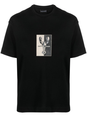 

Logo-print cotton T-shirt, Emporio Armani Logo-print cotton T-shirt