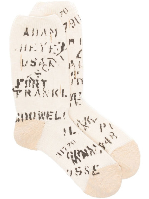 

Army Graffiti hole-punched ankle socks, Kapital Army Graffiti hole-punched ankle socks