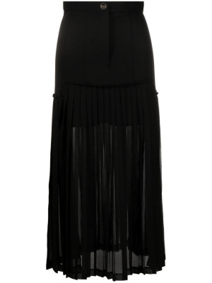 

Pleated semi-sheer midi skirt, SANDRO Pleated semi-sheer midi skirt
