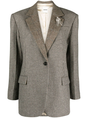 

Single-breasted houndstooth blazer, SANDRO Single-breasted houndstooth blazer