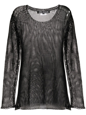 

Distressed-effect open-knit jumper, Junya Watanabe Distressed-effect open-knit jumper