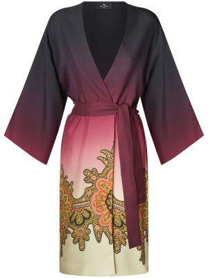 

Patterned belted silk midi dress, ETRO Patterned belted silk midi dress