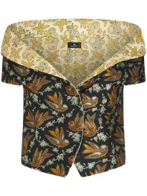 

Bird-motif off-shoulder blouse, ETRO Bird-motif off-shoulder blouse