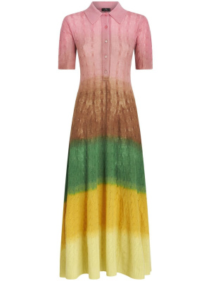 

Collared cable-knit maxi dress, ETRO Collared cable-knit maxi dress