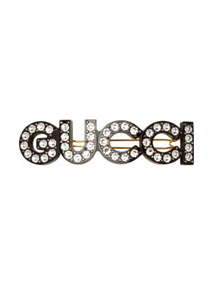 

Crystal-logo hair clip, Gucci Crystal-logo hair clip