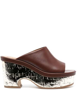 

Oli 100mm platform leather mules, Chloé Oli 100mm platform leather mules