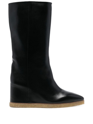 

90mm wedge-heel leather boots, Chloé 90mm wedge-heel leather boots