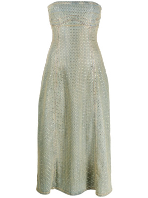 

Rhinestone-embellished denim midi dress, Diesel Rhinestone-embellished denim midi dress
