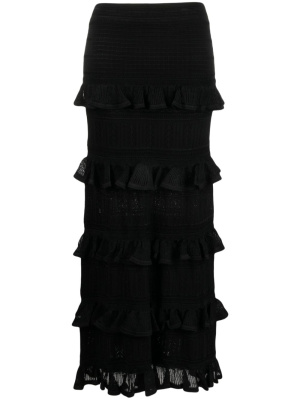 

Luminoity ruffled midi skirt, ZIMMERMANN Luminoity ruffled midi skirt
